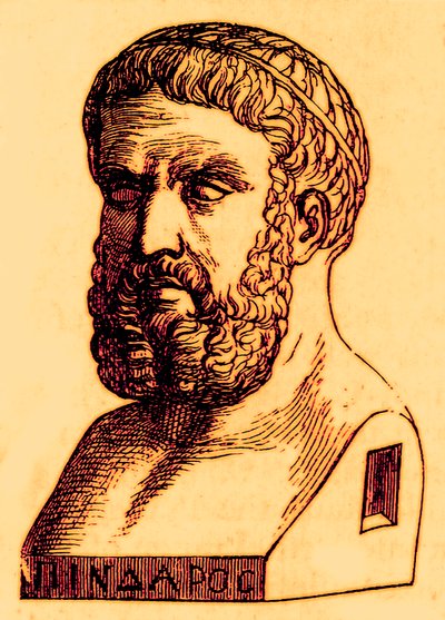 Pindar, illustrasjon fra The Illustrated History of the World, publisert ca. 1880 (digitalt forbedret bilde) av English School
