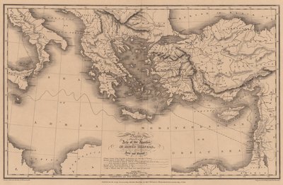 Steder nevnt i Apostlenes gjerninger, som illustrerer St Pauls reiser, og viser også hans … (gravering) av English School