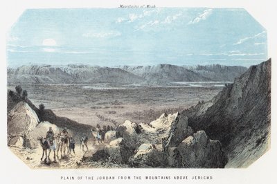 Jordansletten fra fjellene over Jeriko (farget gravering) av English School