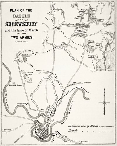 Plan for slaget ved Shrewsbury, 21. juli 1403, fra 