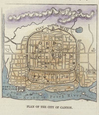 Plan der Stadt Kanton von English School