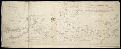 Plan for den foreslåtte navigerbare kanalen mellom elven Kennet ved Newbury i Berks og elven Avon i Somerset: hvorved en navigerbar kommunikasjon vil bli åpnet mellom..London og Bristol [også] Wilts & Berks & Somerset Coal Canals / Surveyed... av J av English School