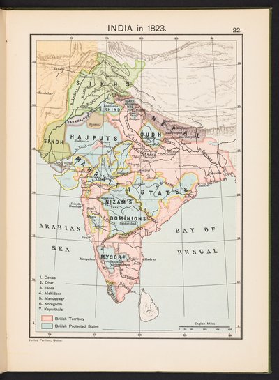 Plate fra Historical Atlas of India av Charles Joppen av English School