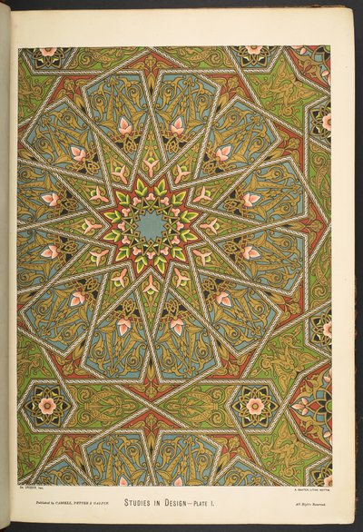 Plate i , fra Studies in Design. [60 fargede plater.] av English School