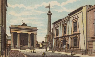 Plymouth: Guildhall, Devonport (farge litho) av English School