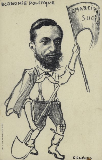 Politisk økonomi tegneserie (litho) av English School