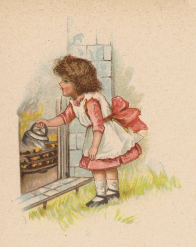 Polly Sett vannkokeren på (chromolitho) av English School