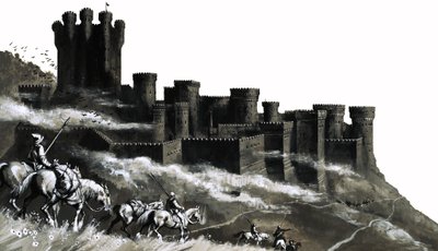 Pontefract Castle i West Ridings, Yorkshire av English School