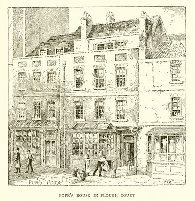 Pavens hus i Plough Court (gravering) av English School