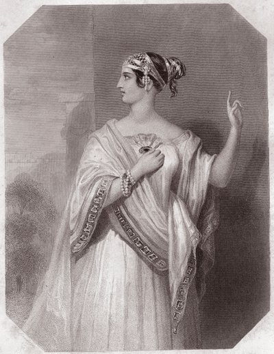 Porcias kone til Brutus (Portia Wife of Brutus) (Jules Cesar - tragedien til Julius Caesar) i - "" Galerie des femmes de Shakespeare, samling av førtifem seriøse portretter av de tidlige London-kunstnerne, beriket med kritiske og litterære merknader" "" ci av English School
