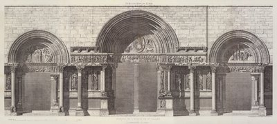 Portal til kirken St Gilles, Department of Gard (gravering) av English School