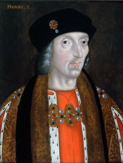 ""Portrett av kong Henry VII av England (1457-1509)"" Maleri fra den engelske skolens private samling av English School