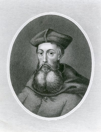 Portrait of Cardinal Reginald Pole (1500-58) (engraving) av English School