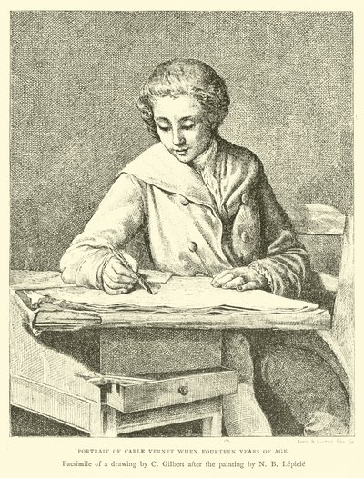 Portrett av Carle Vernet da han var fjorten år gammel av English School
