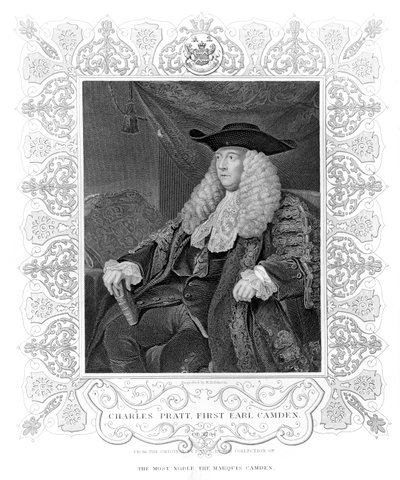 Portrett av Charles Pratt, 1. jarl Camden, gravert av H. Robinson av English School
