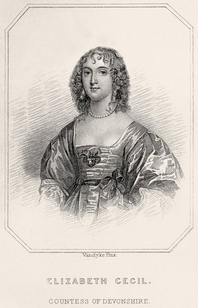 Portrett av Elizabeth Cecil, grevinne av Devonshire, 1835 av English School