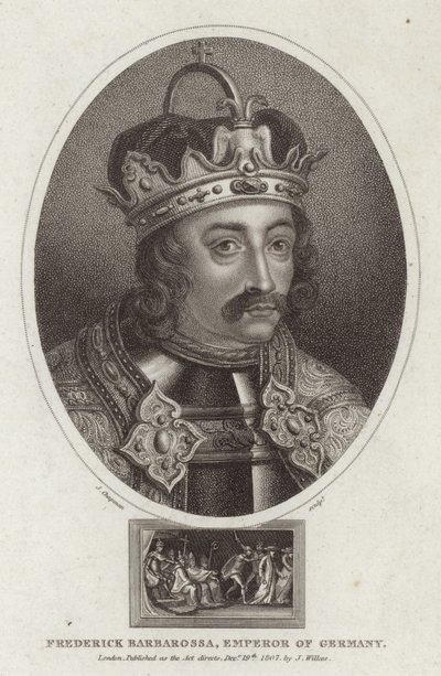 Portrett av Frederick Barbarossa av English School