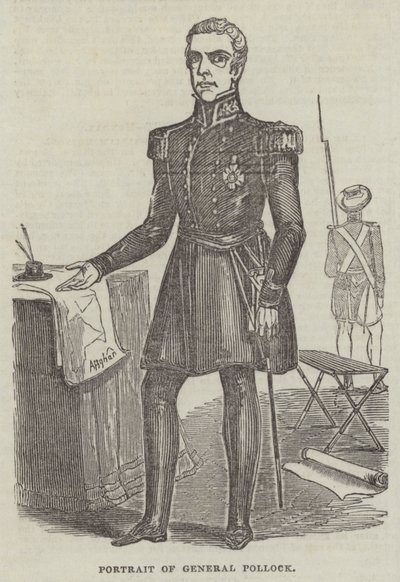 Portrett av General Pollock (gravering) av English School