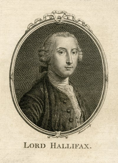 Portrett av George Montagu Dunk, 2. jarl av Halifax (1716-71), gravert av Aliamet av English School