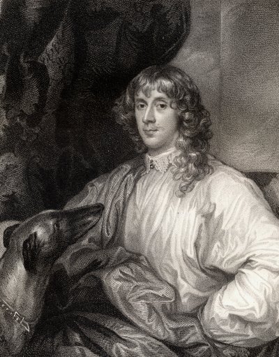 Portrett av James Stuart (1612-55) 1. hertug av Richmond, fra Lodges British Portraits, 1823 av English School