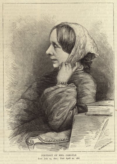 Portrett av Jane Welsh, kona til Thomas Carlyle av English School