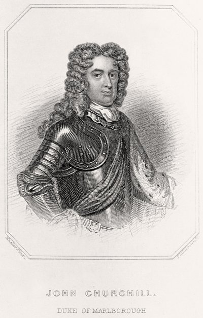 Portrett av John Churchill, hertug av Marlborough, 1835 av English School
