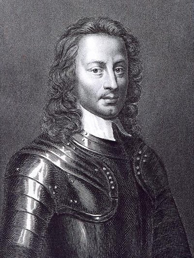 Portrett av John Hampden (1594-1643) (gravering) av English School
