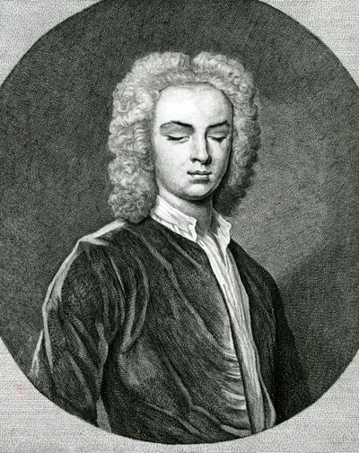 Portrett av John Stanley (1712-86) (gravering) av English School