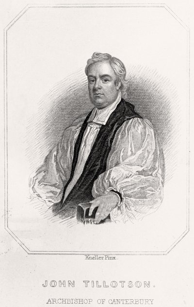 Portrett av John Tillotson, erkebiskop av Canterbury, 1835 av English School