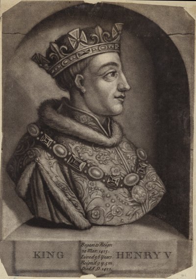Portrett av kong Henry V av England av English School