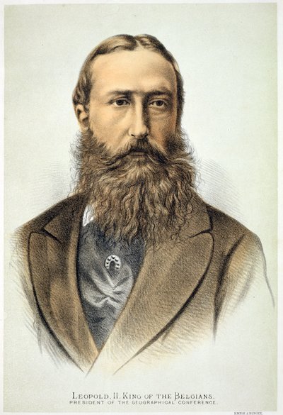 Portrett av Leopold II (1835–1909), konge av Belgia (1865–1909) av English School
