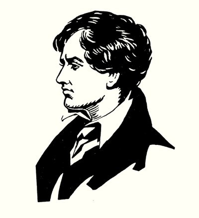 Portrett av Lord Byron (litho-farge) av English School