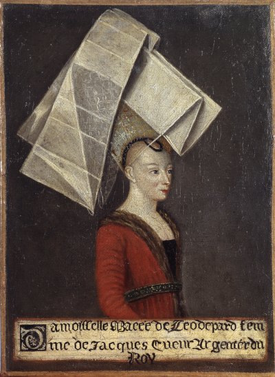 Portrett av Macée de Léodepart, kone til den franske handelsmannen Jacques Coeur av English School