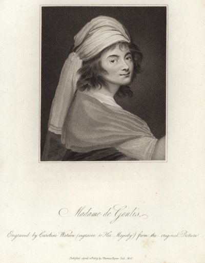 Portrett av Madame de Genlis av English School