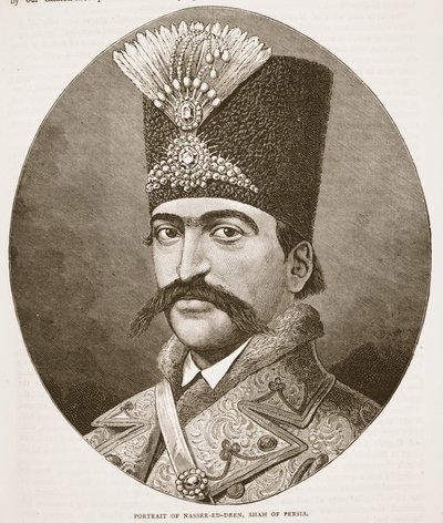 Portrett av Nasser-ed-Deen, Shah of Persia, illustrasjon fra Cassells Illustrated History of England av English School