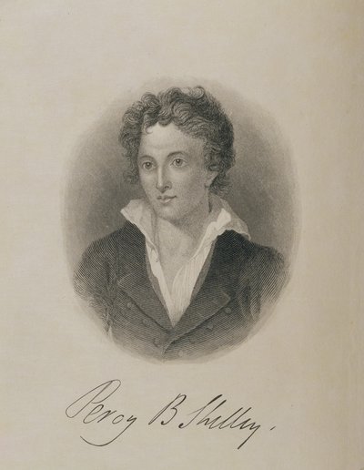 Portrett av Percy Bysshe Shelley (1792-1822), av English School