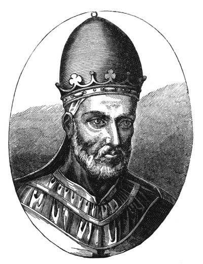 Portrett av pave Honorius III (d.1227) illustrasjon fra 