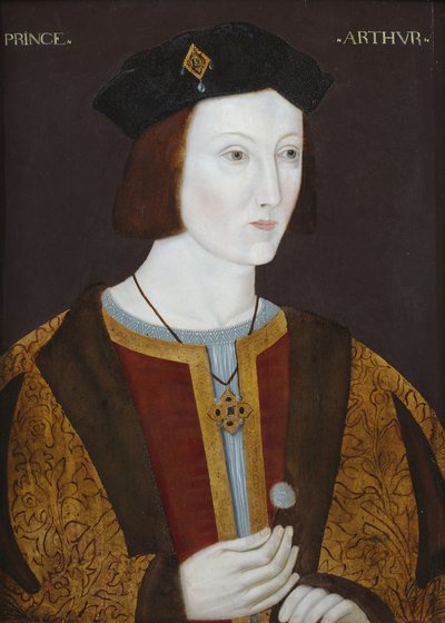 Portrett av prins Arthur (olje på panel) av English School