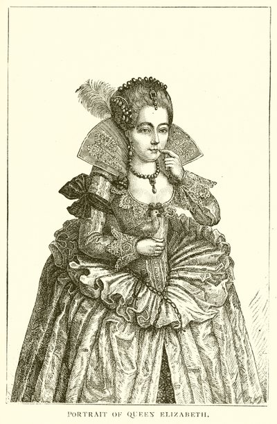 Portrett av dronning Elizabeth av English School