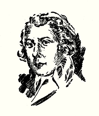 Portrett av Richard Brinsley Sheridan (lito) av English School