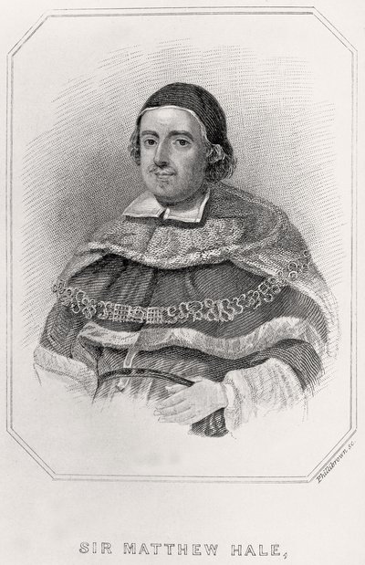 Portrett av Sir Mathew Hale, 1835 av English School