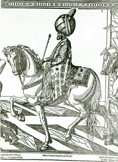 Portrett av Suleiman den storslåtte (gravering) av English School
