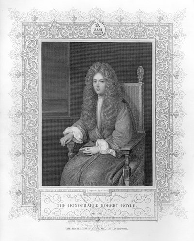 Portrett av den ærede Robert Boyle av English School
