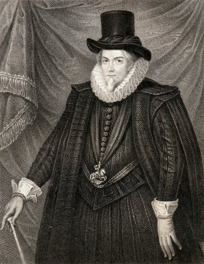 Portrett av Thomas Cecil, 1. jarl av Exeter, fra Lodges British Portraits, 1823 av English School