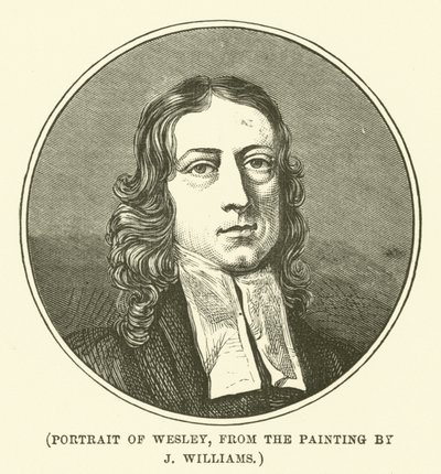 Portrett av Wesley, fra maleriet av J Williams (gravering) av English School