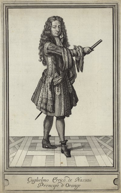 Portrett av William III av England av English School