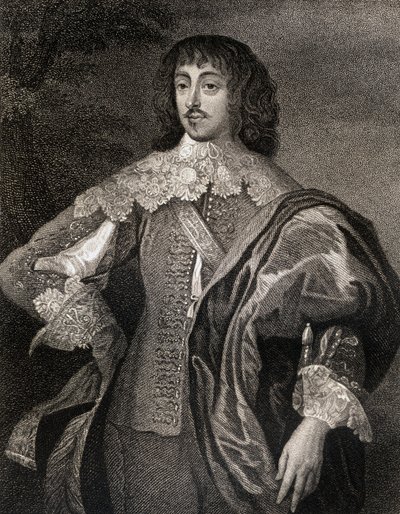 Portrett av William Villiers (1613-43) Viscount Grandison, fra Lodges British Portraits, 1823 av English School