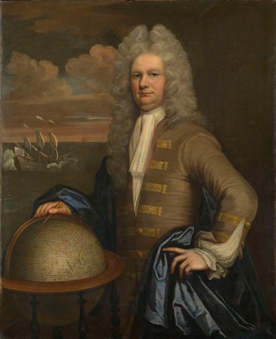 Portrett av en kaptein i East India Company, ca. 1690 (olje) av English School