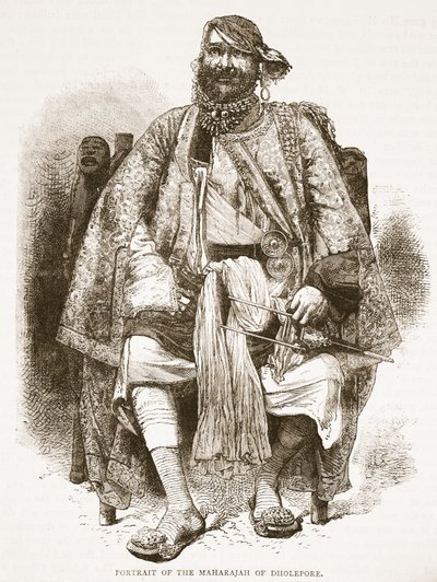 Portrett av Maharajah of Dholepore, illustrasjon fra Cassells Illustrated History of England av English School
