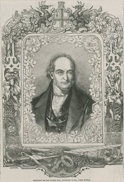 Portrett av den høyre Hon Michael Gibbs, Lord Mayor av English School